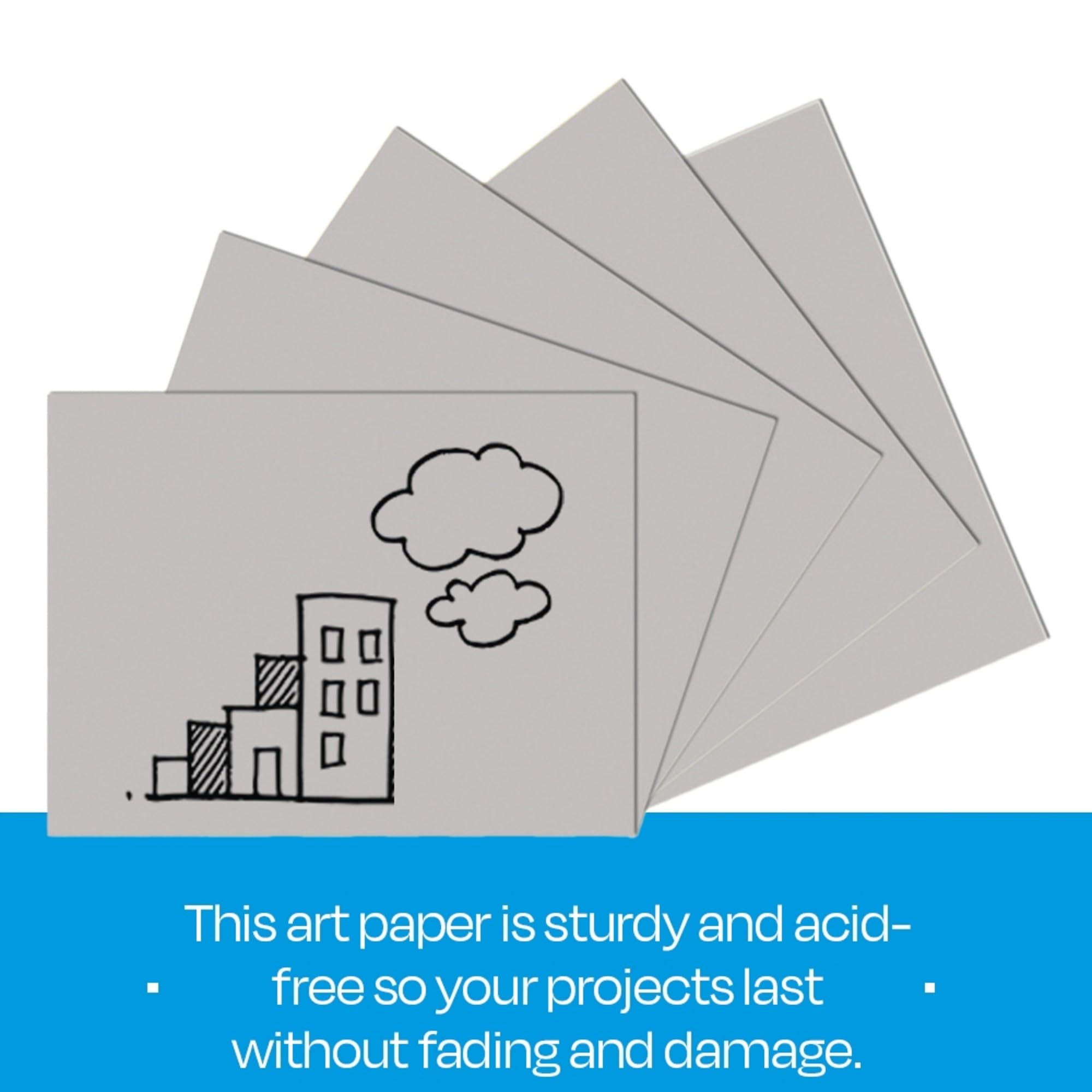 Sax Drawing Paper, 80 lb, 18 x 24 Inches, Pearl Gray, 500 Sheets - Image 4