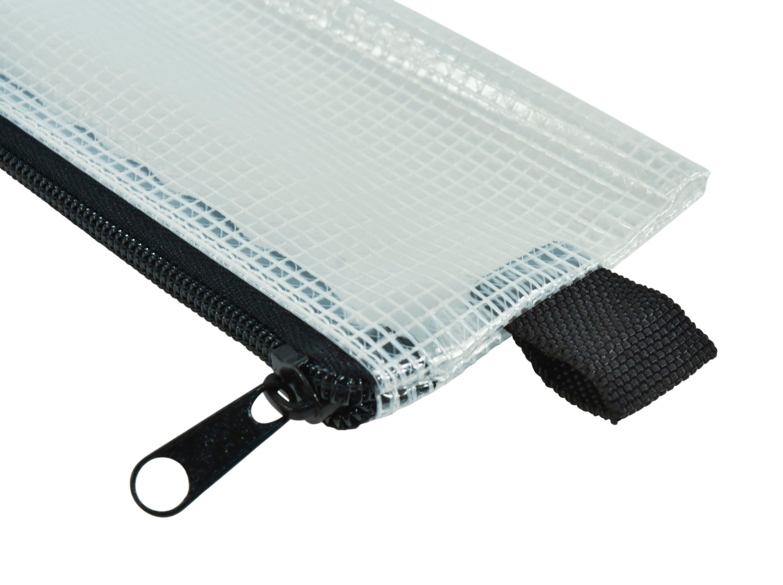 Sax Mesh Tool Case Pouches, 3 x 14 inches, Clear with Black Trim, Pack of 10 - Image 5