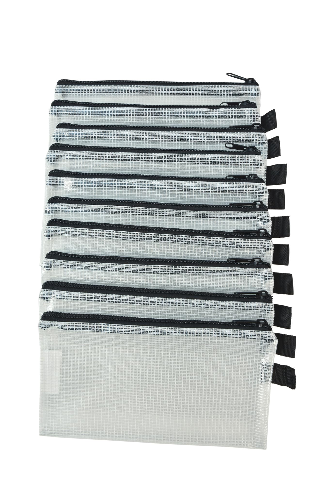 Sax Mesh Tool Case Pouches, 5 x 9 inches, Clear with Black Trim, Pack of 10 - Image 4