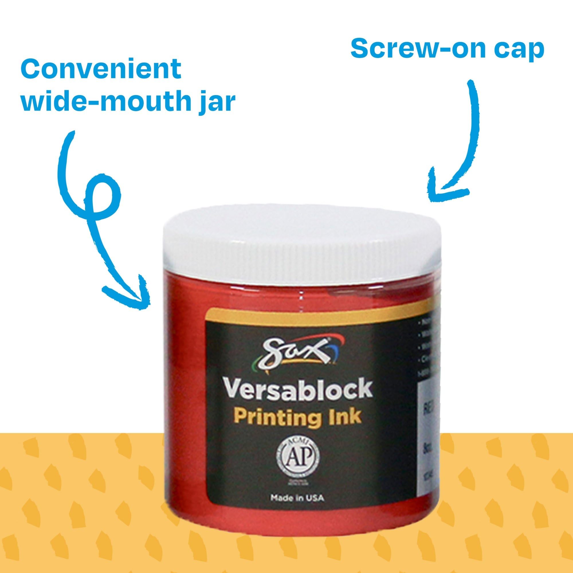 Sax Versablock Block Printing Inks for School and Arts and Crafts Use, Assorted Colors, 8 Ounce Jars, Set of 8 - Image 9